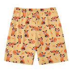 Cute Red Panda And Bamboo Pattern Print Men's Swim Trunks