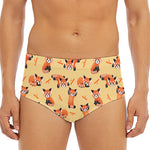 Cute Red Panda And Bamboo Pattern Print Men's Triangle Swim Briefs