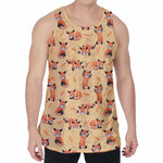 Cute Red Panda And Bamboo Pattern Print Men's Velvet Tank Top