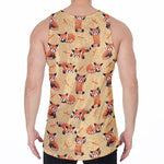 Cute Red Panda And Bamboo Pattern Print Men's Velvet Tank Top