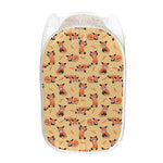 Cute Red Panda And Bamboo Pattern Print Mesh Laundry Hamper