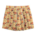 Cute Red Panda And Bamboo Pattern Print Mesh Shorts