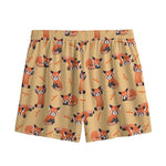 Cute Red Panda And Bamboo Pattern Print Mesh Shorts