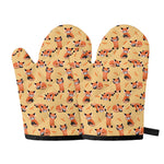 Cute Red Panda And Bamboo Pattern Print Oven Mitts