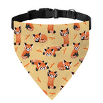 Cute Red Panda And Bamboo Pattern Print Over The Collar Dog Bandana