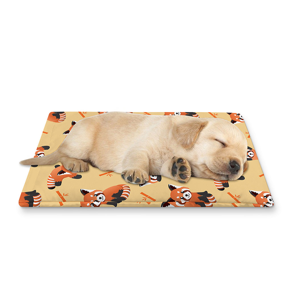 Cute Red Panda And Bamboo Pattern Print Pet Cooling Mat Cover