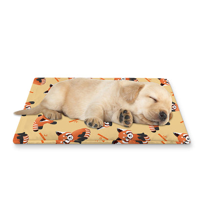 Cute Red Panda And Bamboo Pattern Print Pet Cooling Mat Cover