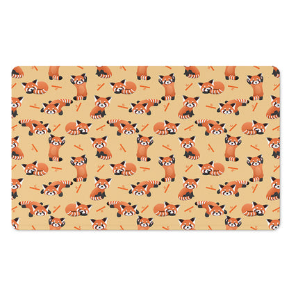 Cute Red Panda And Bamboo Pattern Print Polyester Doormat
