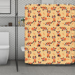 Cute Red Panda And Bamboo Pattern Print Polyester Shower Curtain