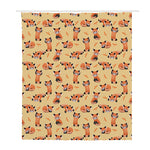Cute Red Panda And Bamboo Pattern Print Polyester Shower Curtain