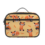 Cute Red Panda And Bamboo Pattern Print Portable Lunch Bag