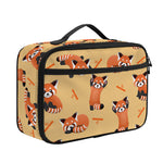 Cute Red Panda And Bamboo Pattern Print Portable Lunch Bag