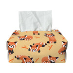 Cute Red Panda And Bamboo Pattern Print Rectangle Tissue Box Cover