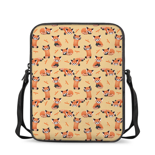 Cute Red Panda And Bamboo Pattern Print Rectangular Crossbody Bag