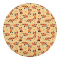 Cute Red Panda And Bamboo Pattern Print Round Blanket