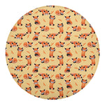 Cute Red Panda And Bamboo Pattern Print Round Blanket