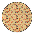 Cute Red Panda And Bamboo Pattern Print Round Floor Mat