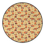 Cute Red Panda And Bamboo Pattern Print Round Floor Mat