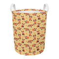Cute Red Panda And Bamboo Pattern Print Round Laundry Basket