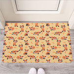 Cute Red Panda And Bamboo Pattern Print Rubber Doormat