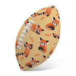 Cute Red Panda And Bamboo Pattern Print Rugby Ball