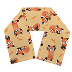 Cute Red Panda And Bamboo Pattern Print Scarf