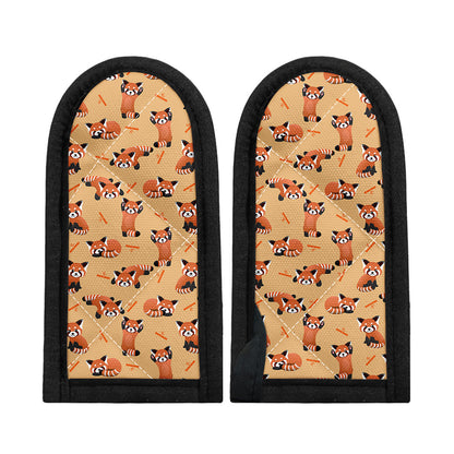 Cute Red Panda And Bamboo Pattern Print Skillet Handle Cover