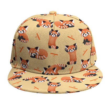 Cute Red Panda And Bamboo Pattern Print Snapback Cap
