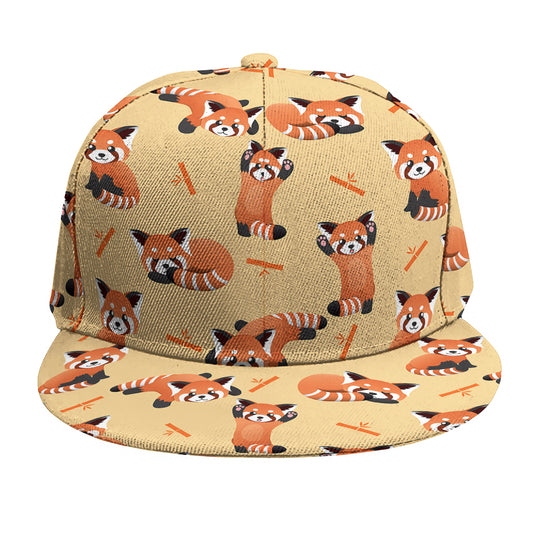 Cute Red Panda And Bamboo Pattern Print Snapback Cap