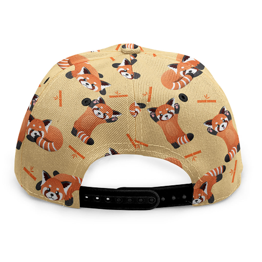 Cute Red Panda And Bamboo Pattern Print Snapback Cap