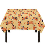 Cute Red Panda And Bamboo Pattern Print Tablecloth