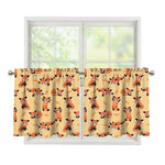 Cute Red Panda And Bamboo Pattern Print Tier Curtains