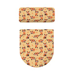 Cute Red Panda And Bamboo Pattern Print Toilet Lid And Tank Cover Set