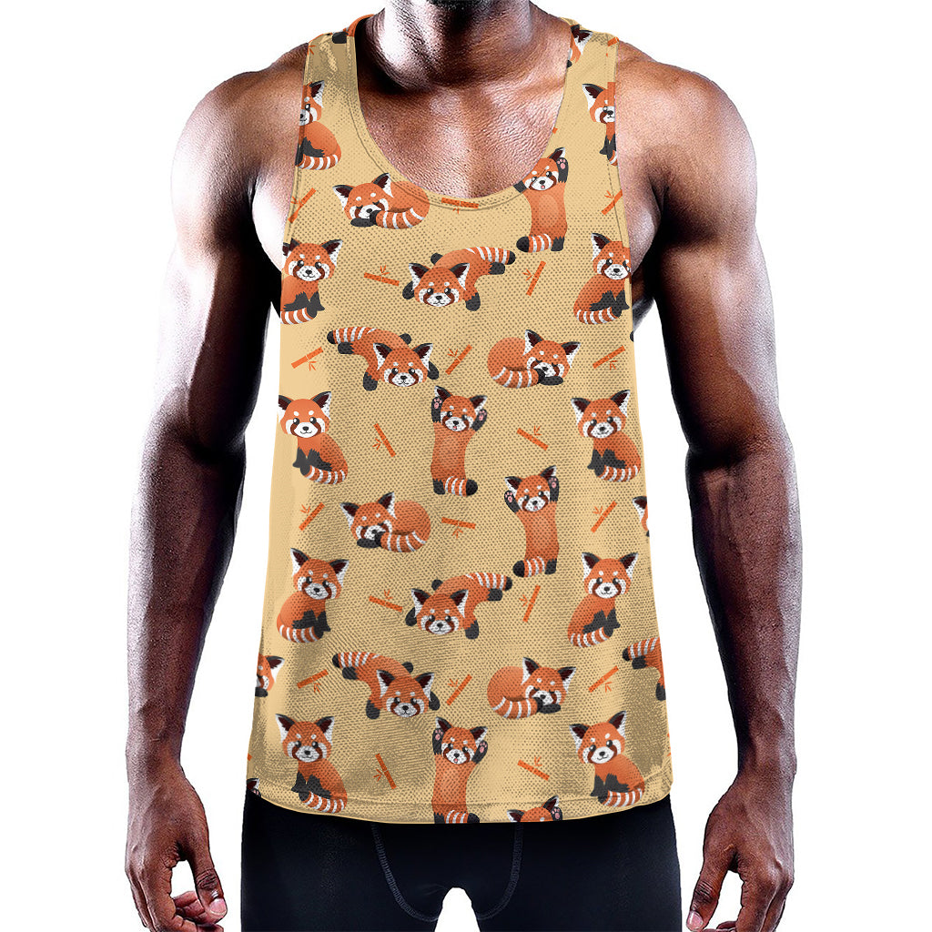 Cute Red Panda And Bamboo Pattern Print Training Tank Top