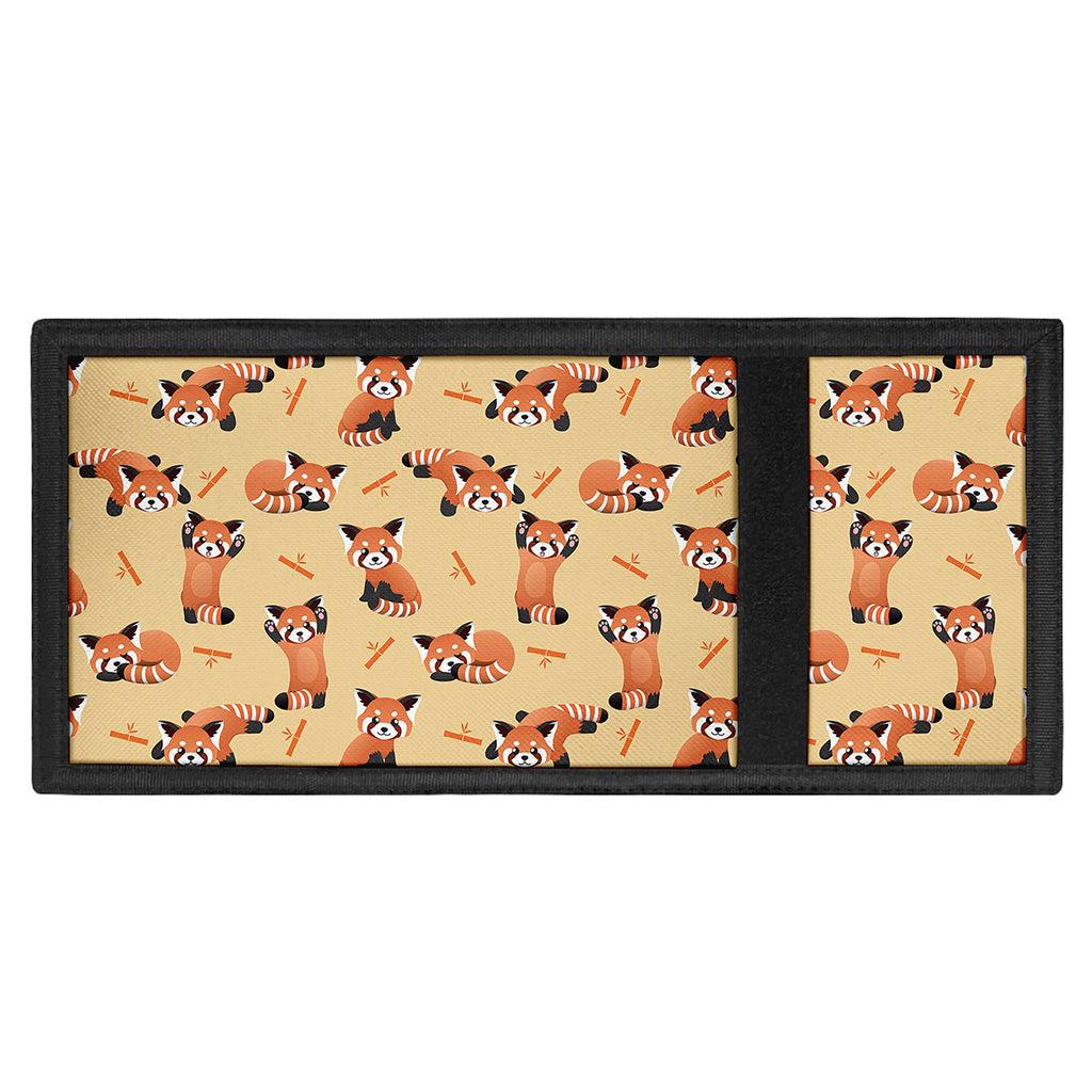 Cute Red Panda And Bamboo Pattern Print Trifold Wallet