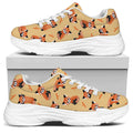 Cute Red Panda And Bamboo Pattern Print White Chunky Shoes