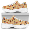 Cute Red Panda And Bamboo Pattern Print White Chunky Shoes