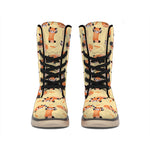 Cute Red Panda And Bamboo Pattern Print Winter Boots