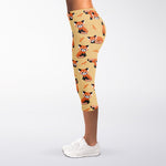 Cute Red Panda And Bamboo Pattern Print Women's Capri Leggings