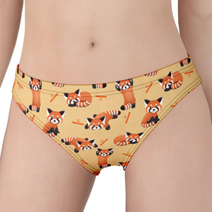 Cute Red Panda And Bamboo Pattern Print Women's Panties