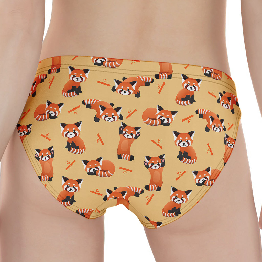 Cute Red Panda And Bamboo Pattern Print Women's Panties