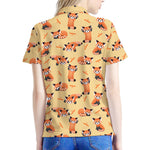 Cute Red Panda And Bamboo Pattern Print Women's Polo Shirt