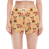 Cute Red Panda And Bamboo Pattern Print Women's Split Running Shorts