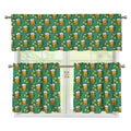 Cute Saint Patrick's Day Pattern Print 3 Piece Kitchen Curtains