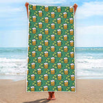 Cute Saint Patrick's Day Pattern Print Beach Towel