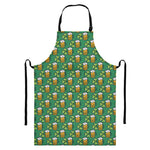 Cute Saint Patrick's Day Pattern Print Bib Apron With Pocket