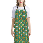 Cute Saint Patrick's Day Pattern Print Bib Apron With Pocket