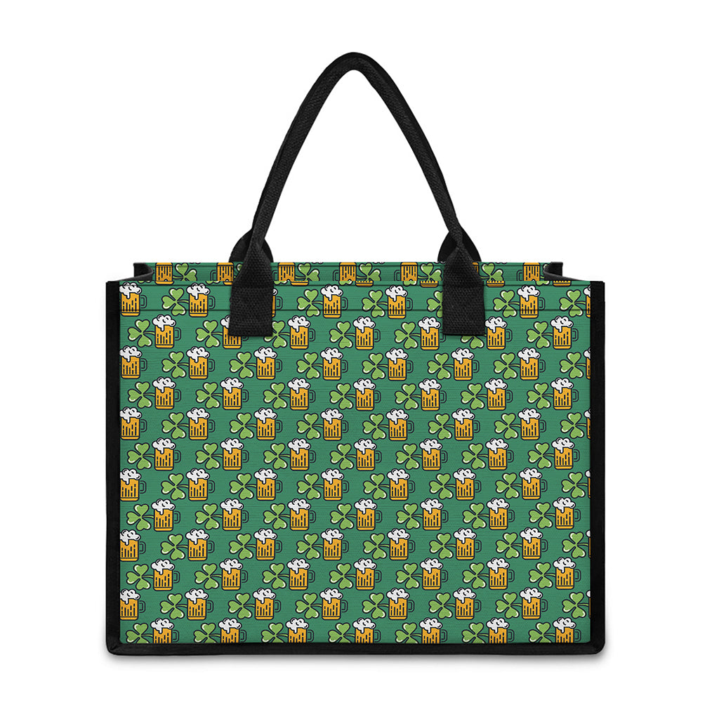 Cute Saint Patrick's Day Pattern Print Canvas Tote Bag