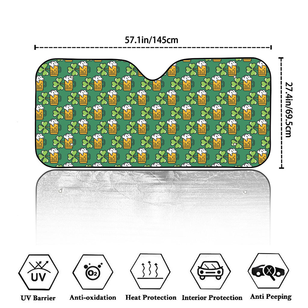 Cute Saint Patrick's Day Pattern Print Car Windshield Sun Shade