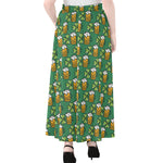Cute Saint Patrick's Day Pattern Print Chiffon Maxi Skirt